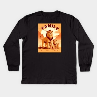 Lion Pride "Family" #4 Kids Long Sleeve T-Shirt